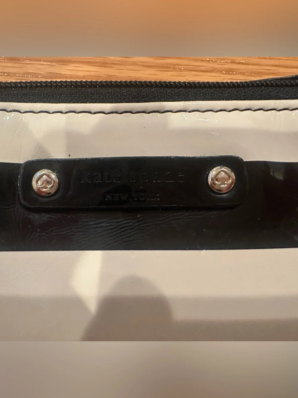 kate spade Black and White Stripe Cosmetic Pouch